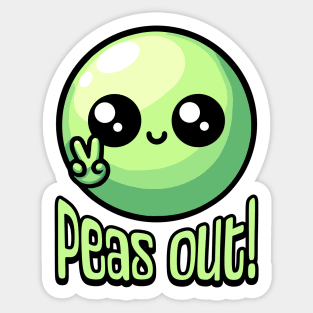 Peas Out! Cute Pea Pun Sticker